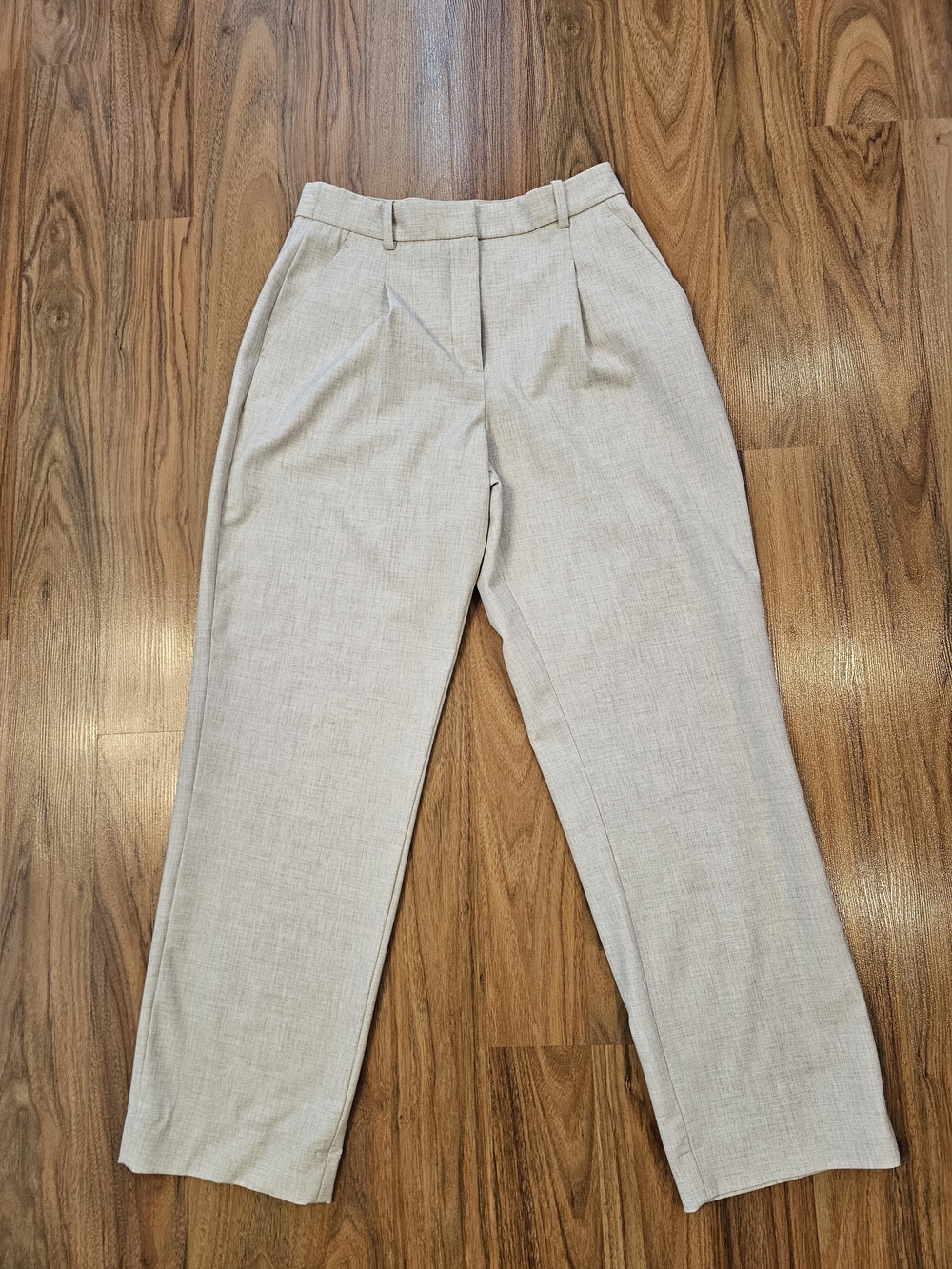 Curve Love A&F Quinn Tailored Straight Pant Size 27 In Oatmeal